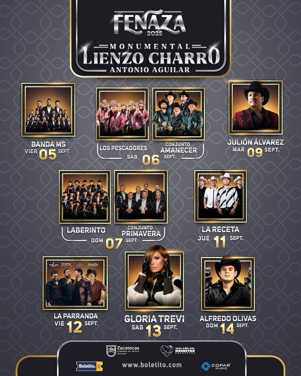 artistas palenque fenaza 2025 lienzo charro